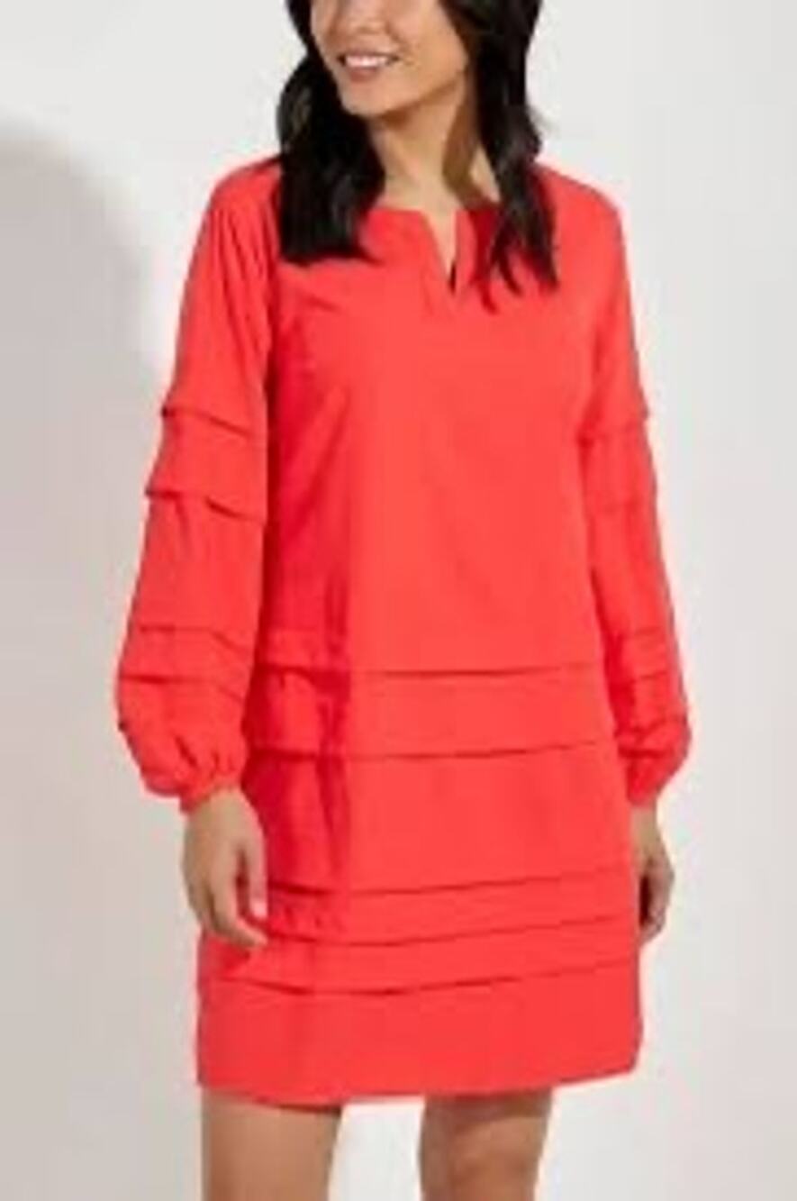 NWT Coolibar Red Pink UPF Shift Dress Coverup UPF 50 Cruise Resortwear Beach